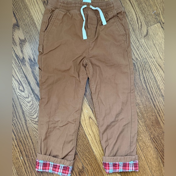 Hanna Andersson Brown boys pants with Plaid Cuffs - Picture 1 of 6